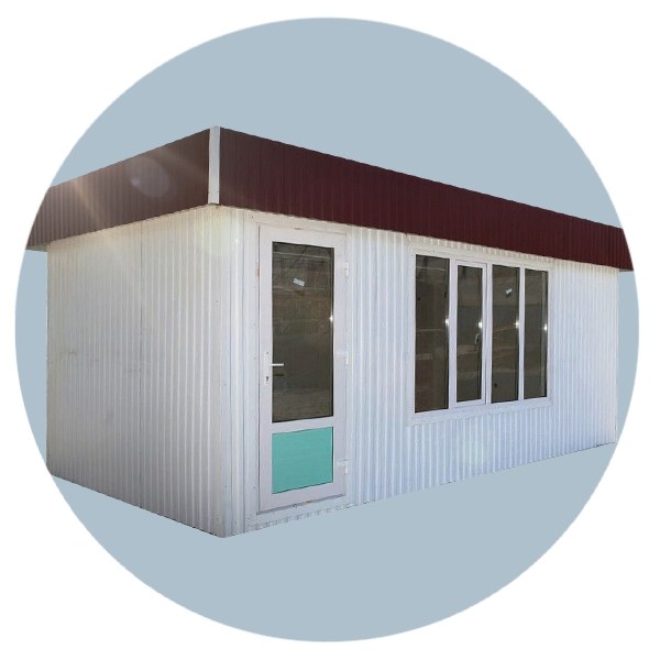 Торговый киоск с рекламным коробом 8000х3000 мм