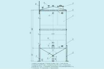 Чертеж Резервуар вертикальный РВС 20 м3