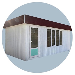 Торговый киоск с рекламным коробом 8000х3400 мм