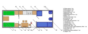 Чертеж Бытовка на 4-х человек комфорт 8000х2500 мм